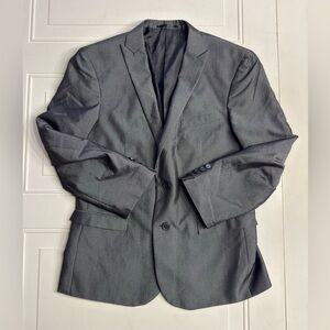 David Naman Men’s Size 50 Slim Medium Gray Two Button Blazer Jacket